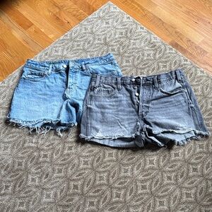 wild fable Distressed Denim Shorts Duo - Light Blue & Gray